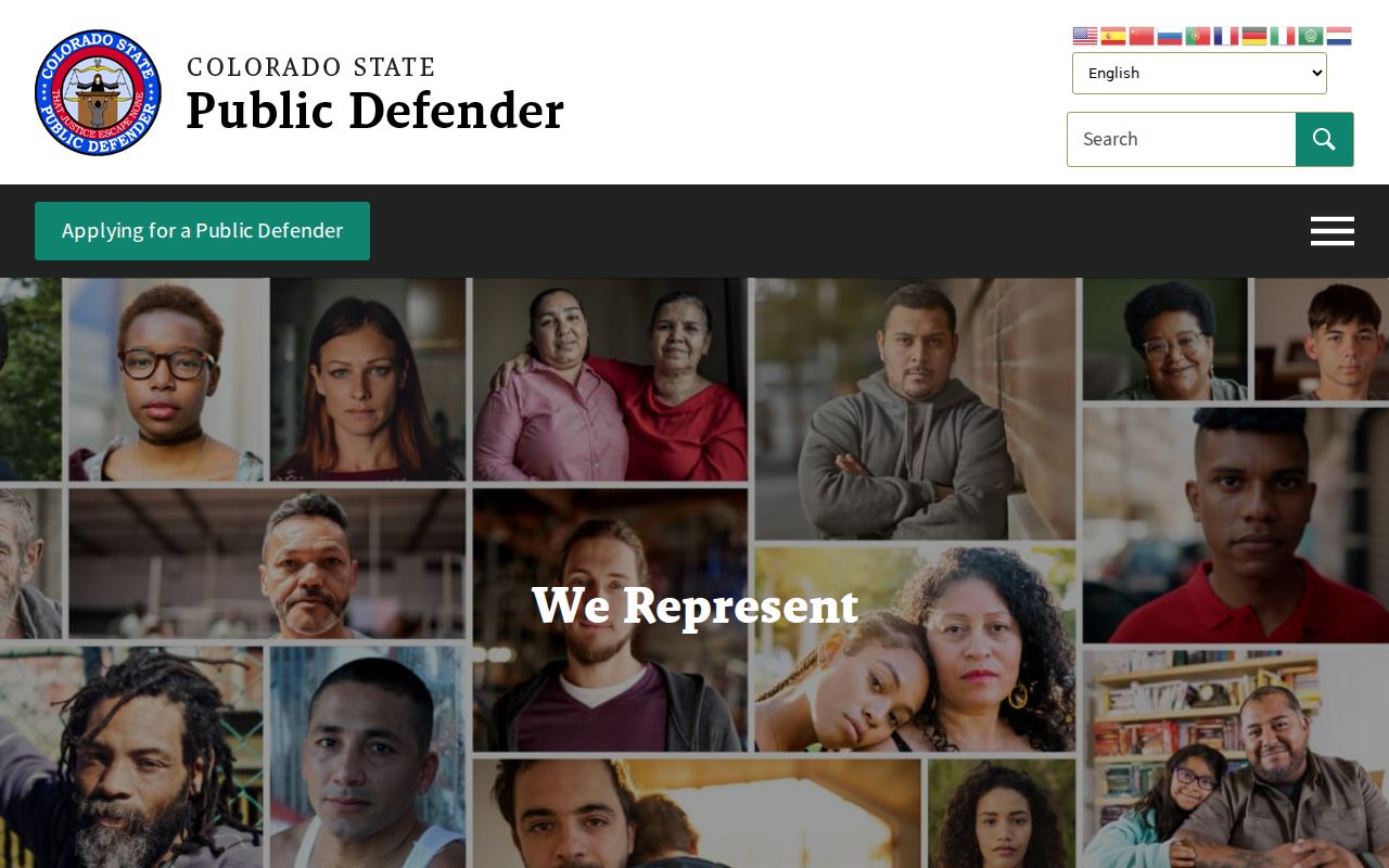 Colorado State Public Defender website for defense representation in Teller County cases