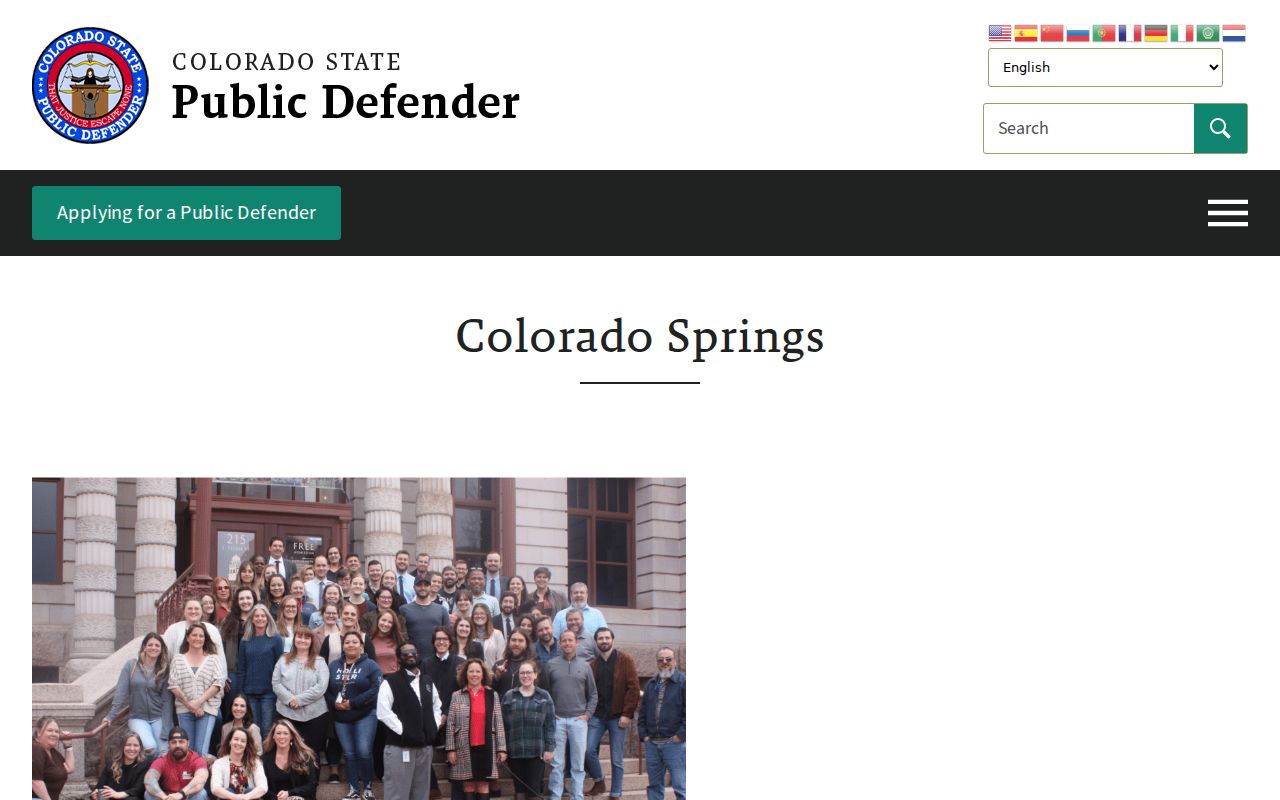 Colorado State Public Defender Colorado Springs office serving Teller County